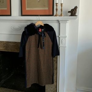 Jcrew Girls Houndstooth-panel Sweatshirt Dress